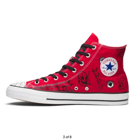 Sean Pablo x Converse Chuck Taylor All Star Sneakers Shoes Pro Hi 'Red' - Picture 5 of 15